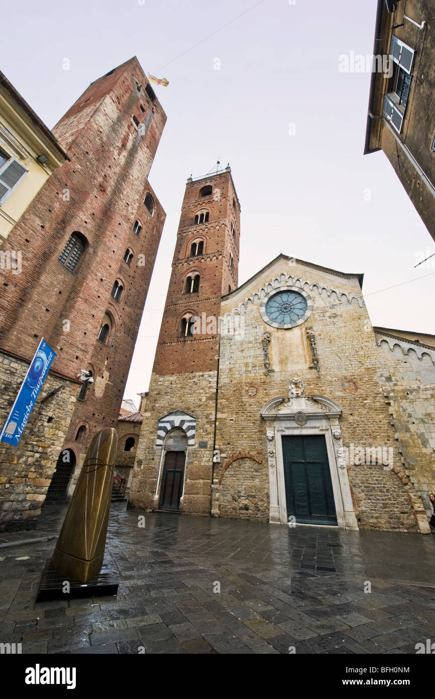 St. Michele cathedral, Albenga, Savona province, Italy Stock Photo