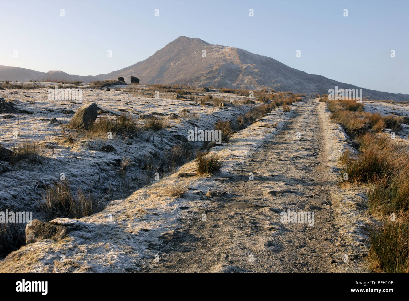 Track leading towards Moel Siabod Mountain North Wales. Stock Photo