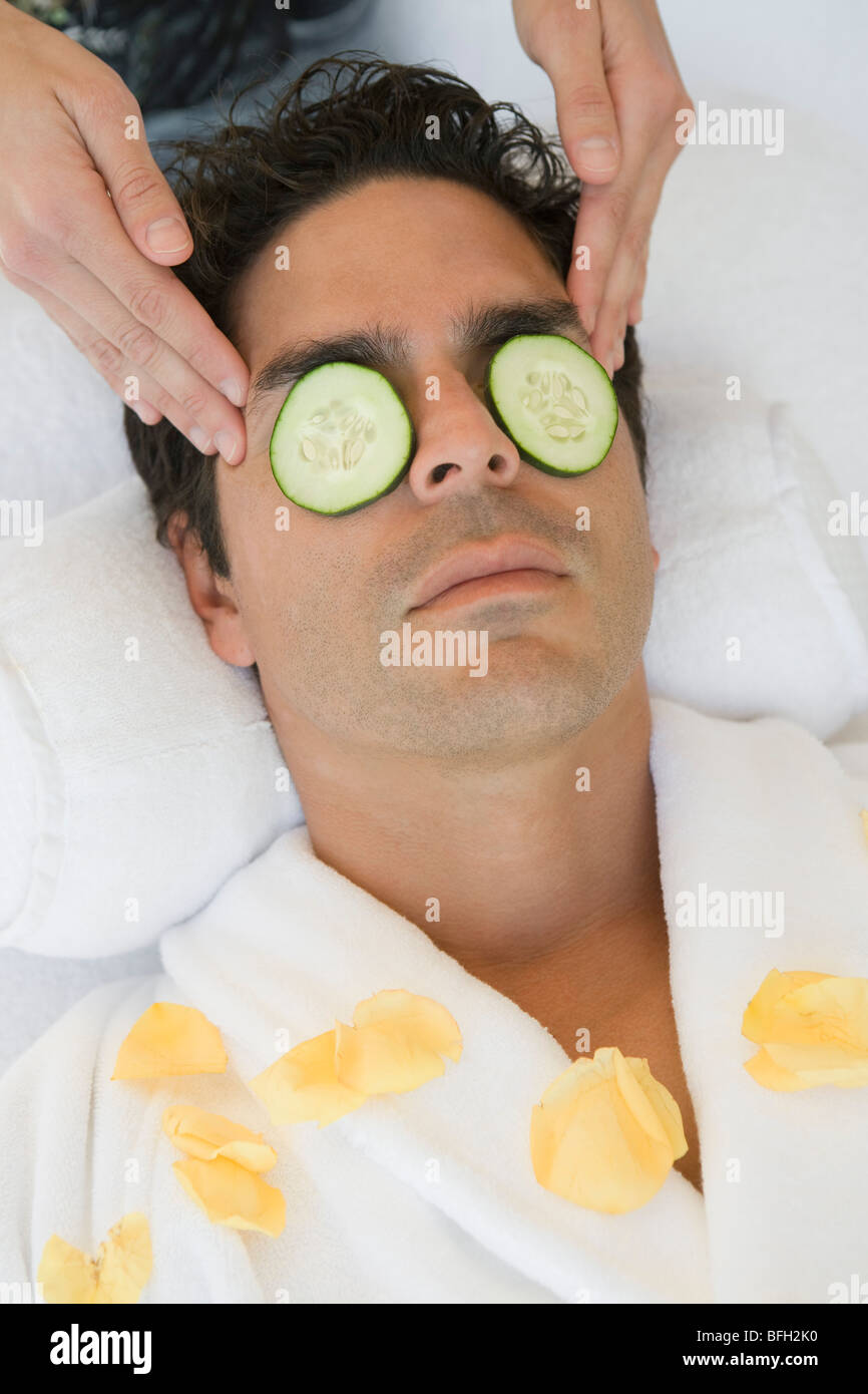 Man having facial treatment, closeup Stock Photo Alamy