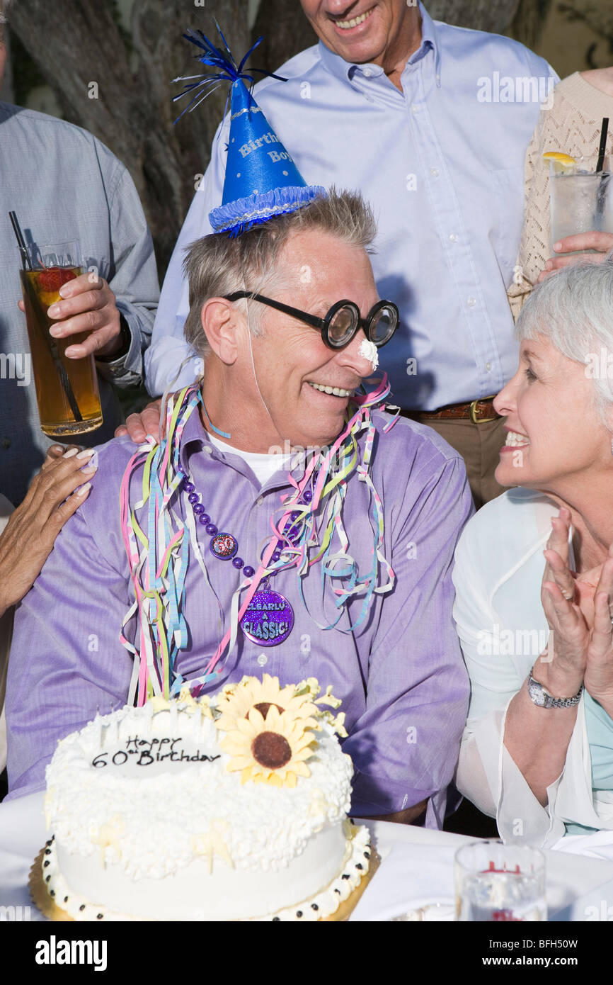 Senior man celebrating birthday hi-res stock photography and images - Alamy