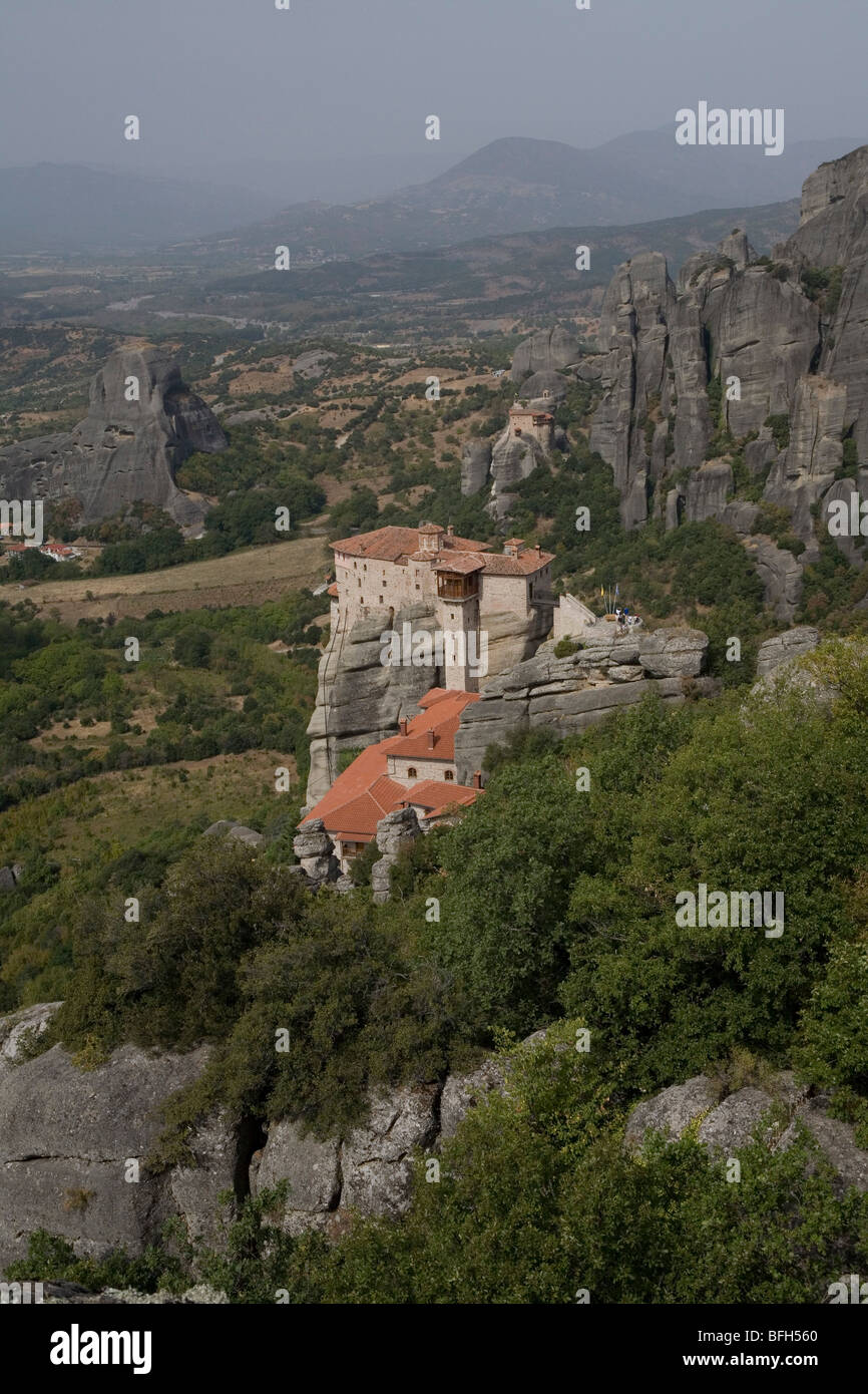 The cliff top Monasteries of the Meteora in Greece Stock Photo Alamy