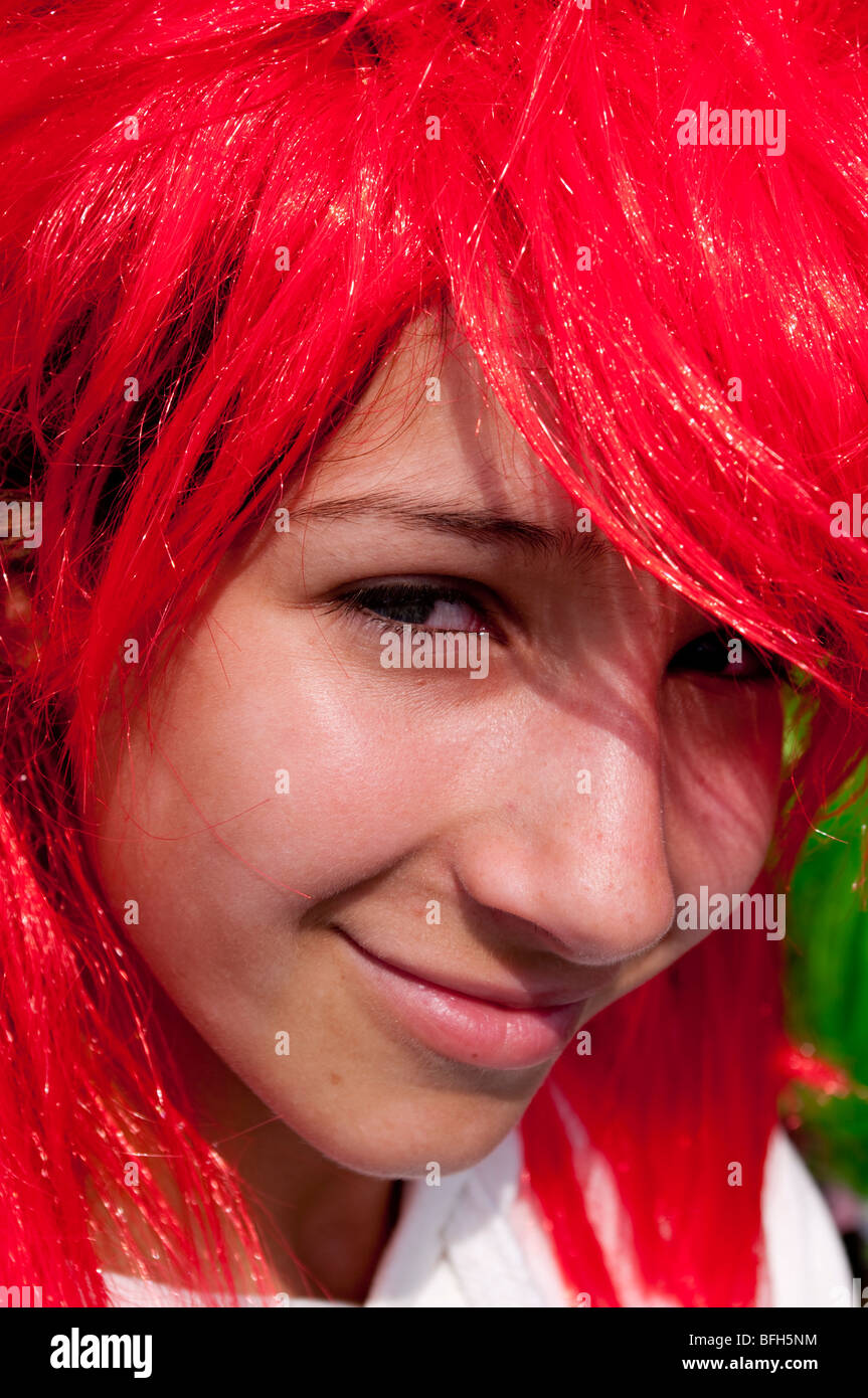 girl child with wig Stock Photo Alamy