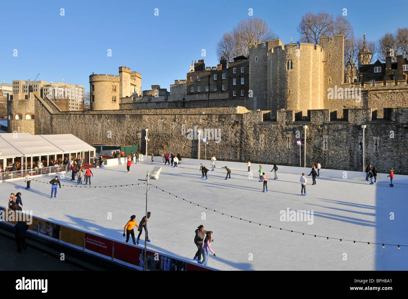 Ice Skating at the Tower of London Stock Photo Alamy