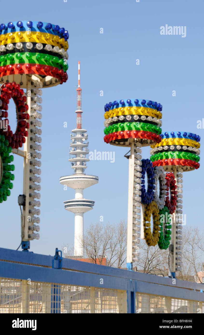 Fernsehturm vom Hamburger DOM aus gesehen Deutschland Television tower seen from the Hamburg DOM Germany Stock Photo