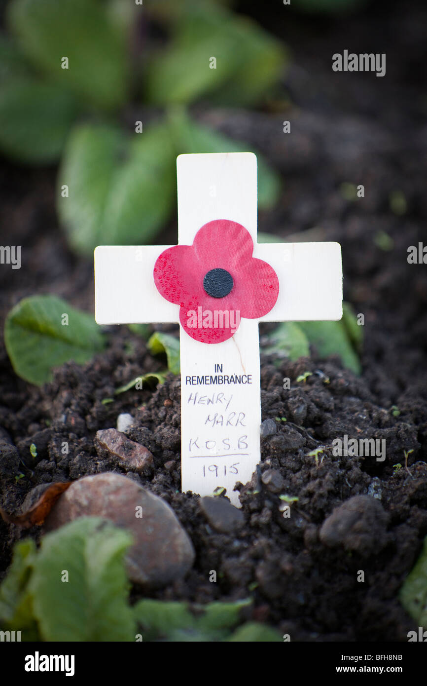 Remembrance cross for First World War Stock Photo