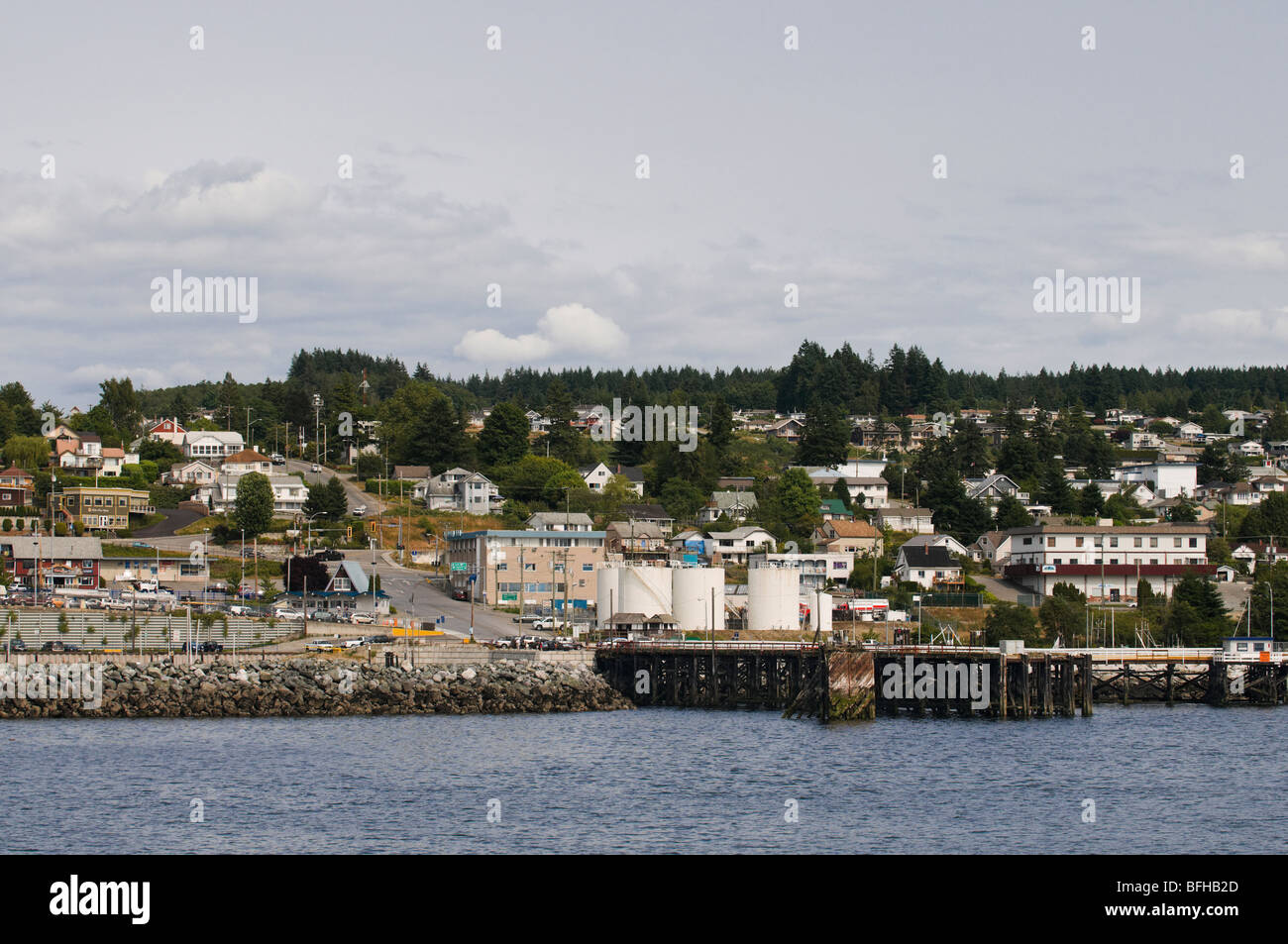 Downtown Powell River BC sits along the oceanfront Stock Photo Alamy