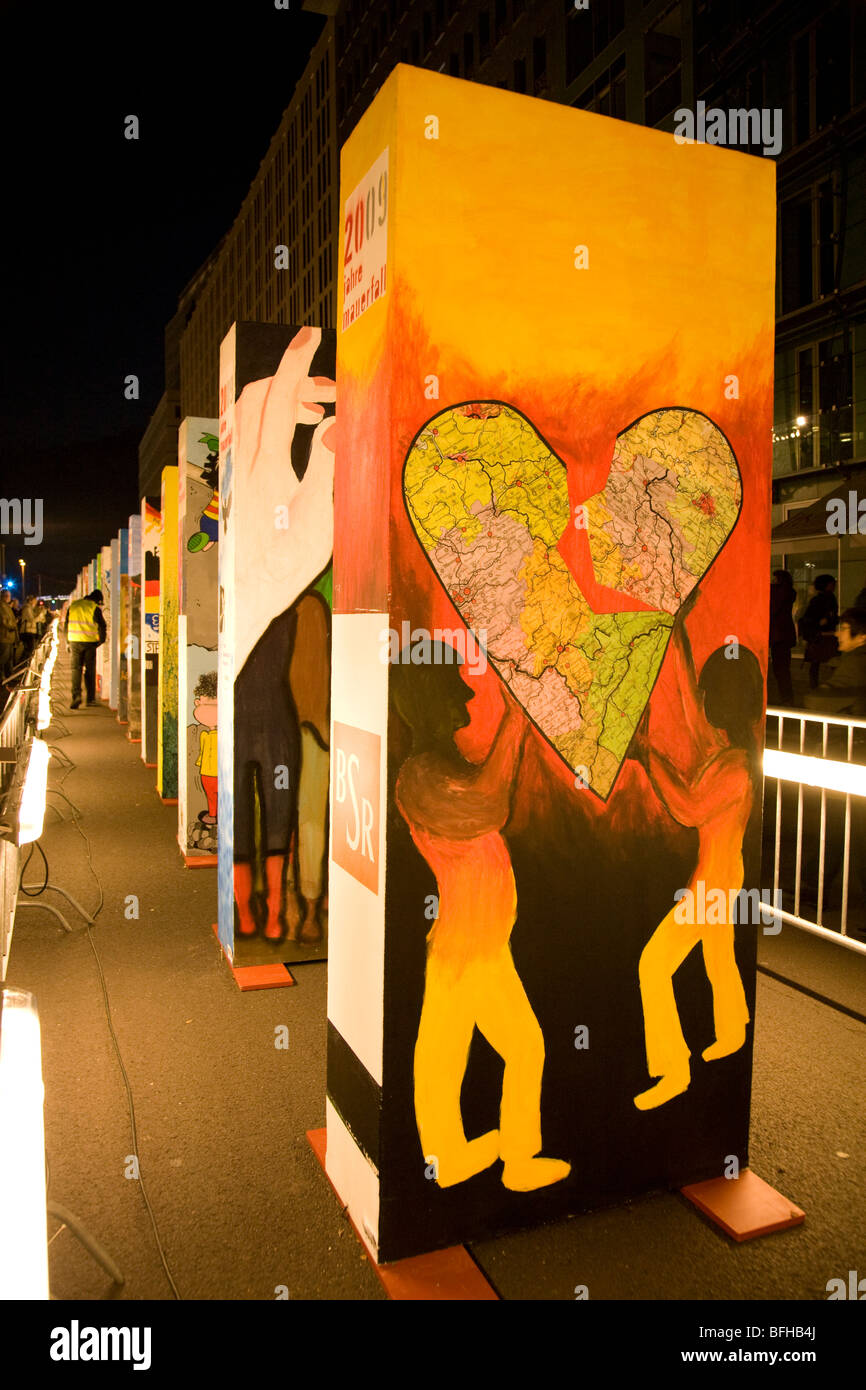 20th anniversary celebrations of the fall of the Berlin Wall in Berlin, Germany, November 2009. Stock Photo