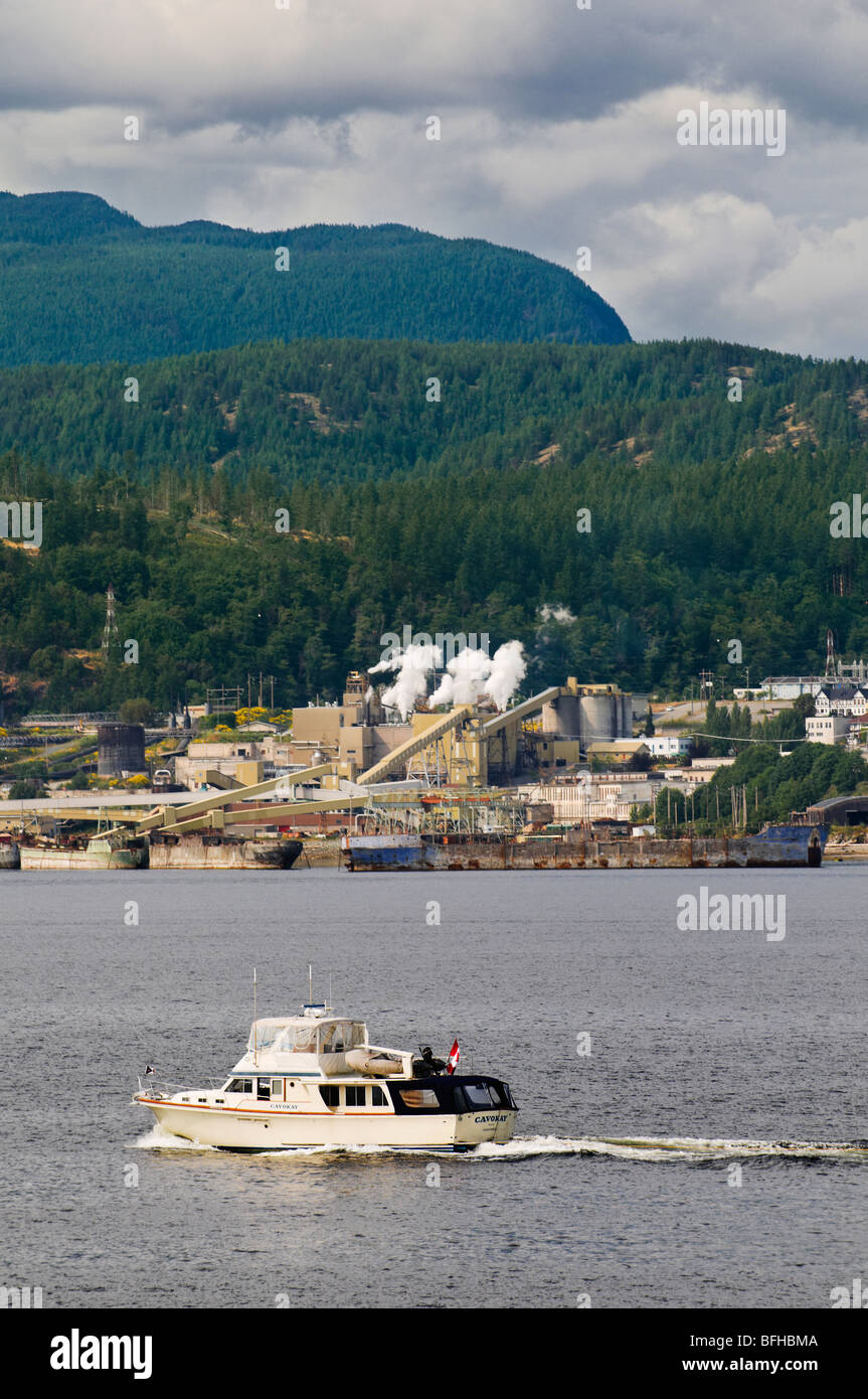 Recreational boating, a popular activity along the Sunshine Coast, including here in Powell River, BC. Stock Photo