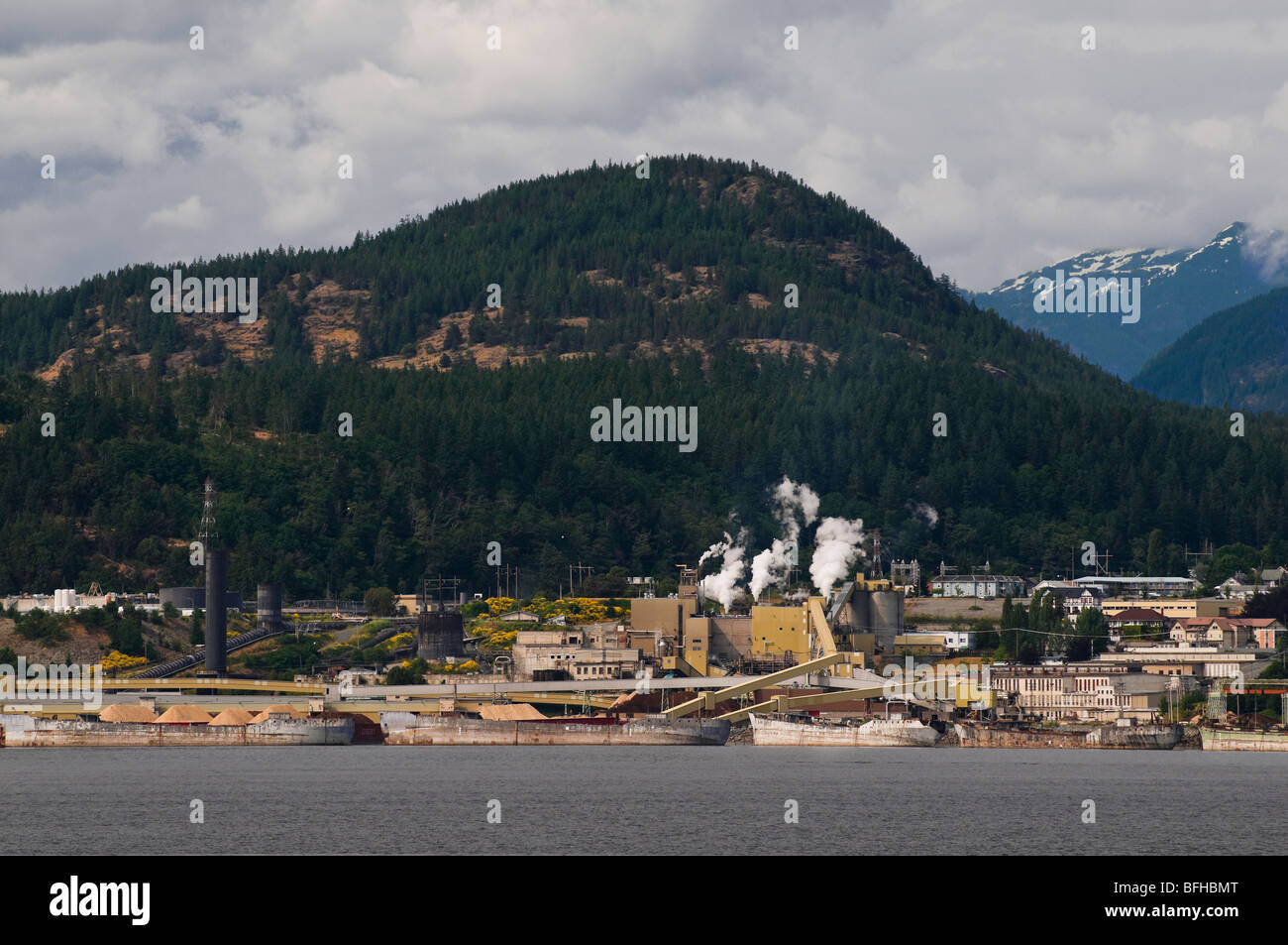 Powell River's Pulp and Paper Mill. Stock Photo