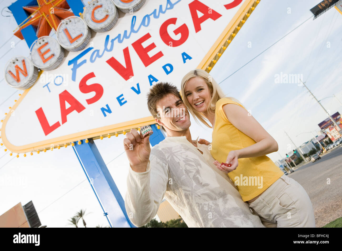 Couple having fun in Las Vegas, Nevada, USA Stock Photo