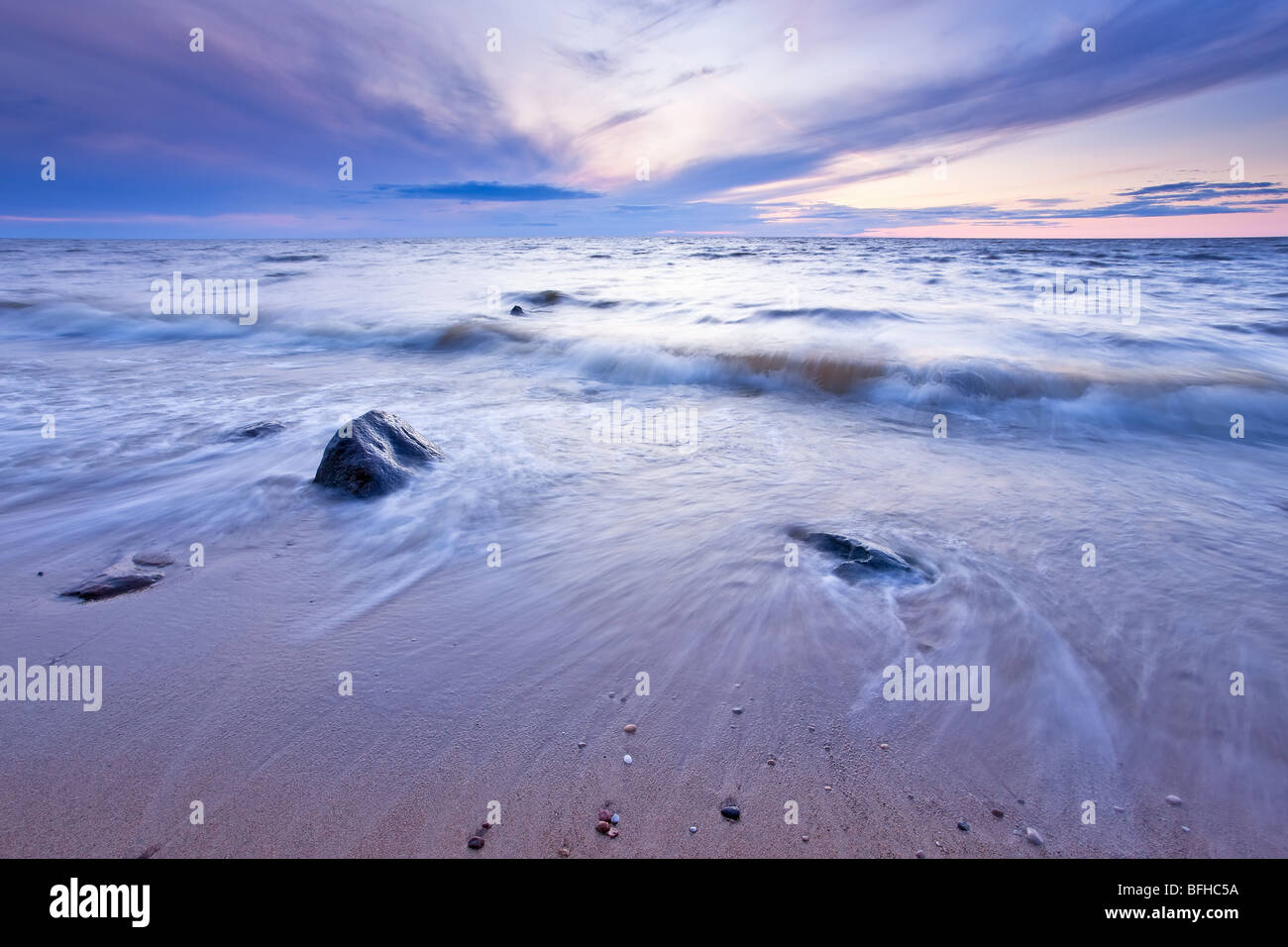 Lake Winnipeg At Dusk Lester Beach Manitoba Canada Stock Photo Alamy