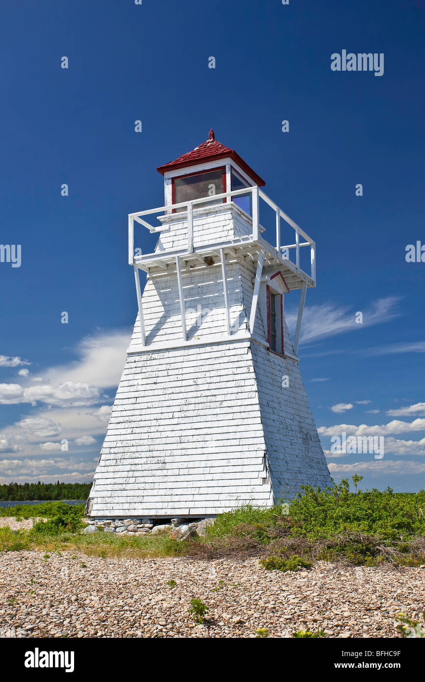 Gull Harbour Lighthouse on Lake Winnipeg. Hecla Island Provincial Park