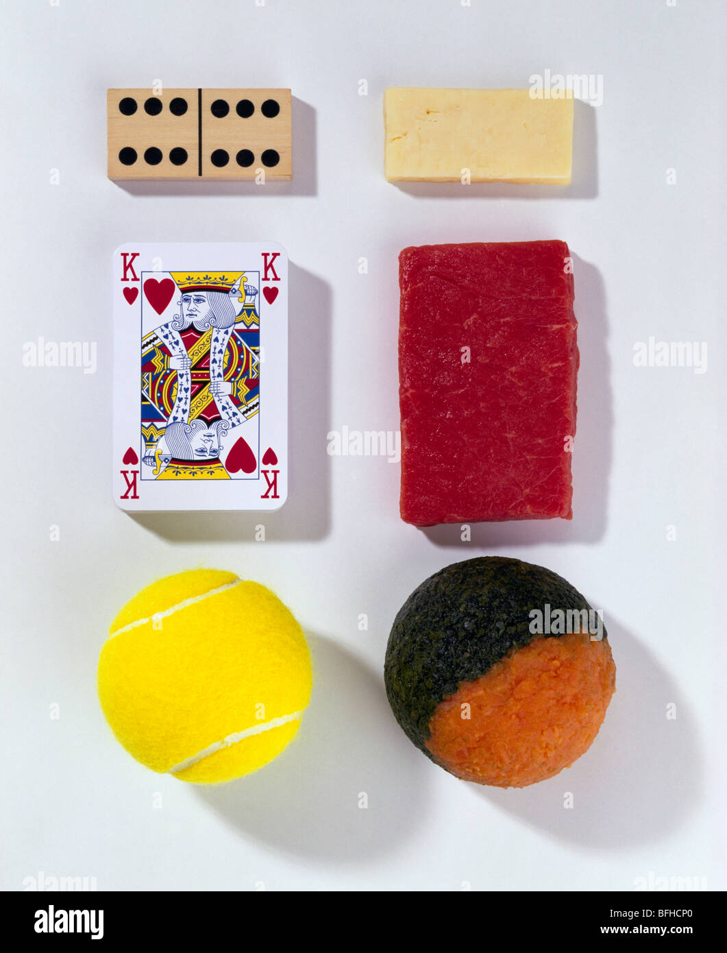 daily allowance of meat, cheese and vegetables Stock Photo