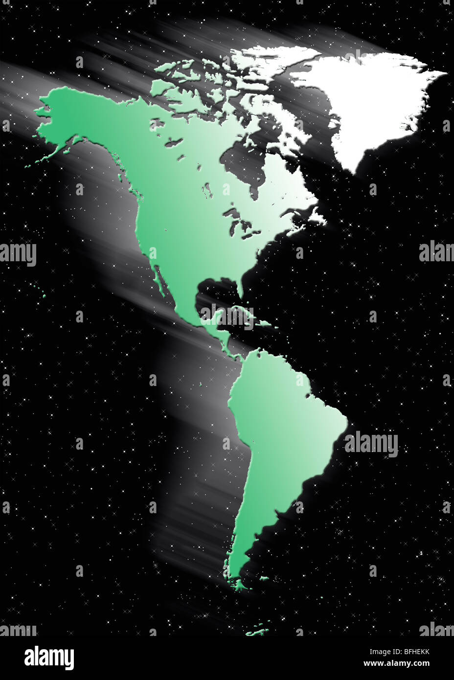Map of North and South America Stock Photo