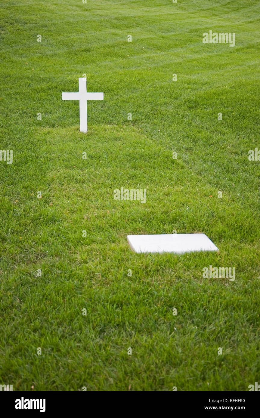 United States Senator Ted Kennedy Grave, Arlington National Cemetery, Washington DC  USA Stock Photo