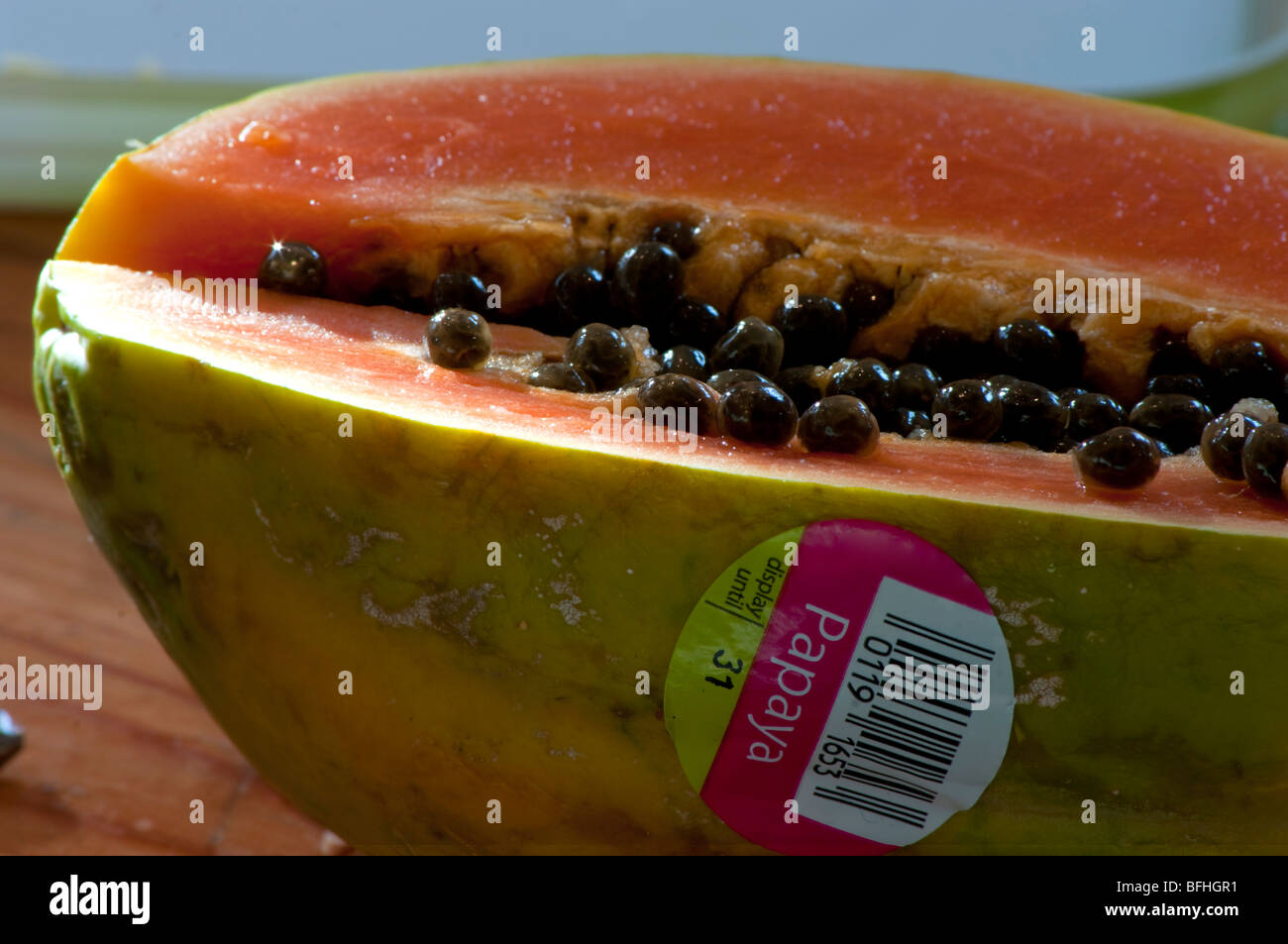 papaya slice Stock Photo