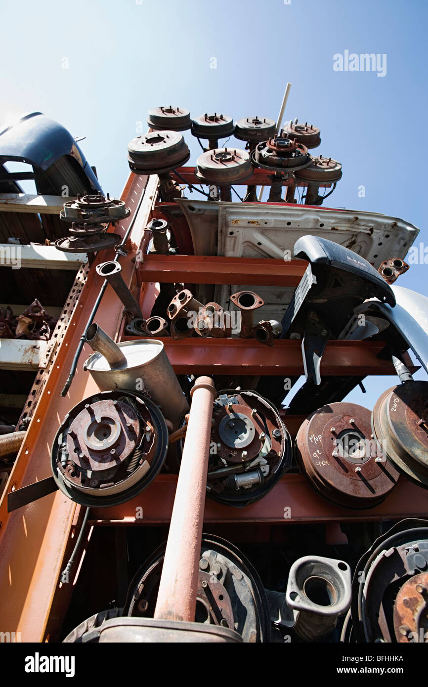 Car parts in junkyard Stock Photo Alamy