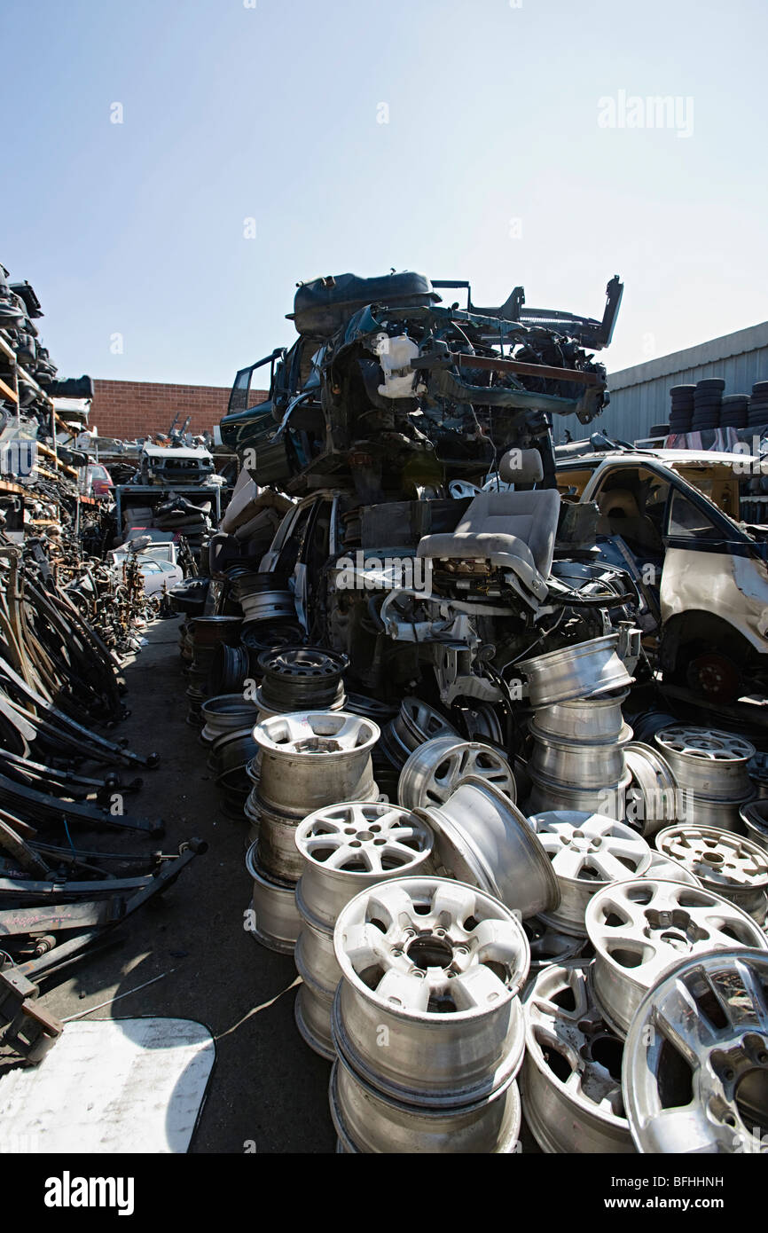 Car parts in Junkyard Stock Photo Alamy