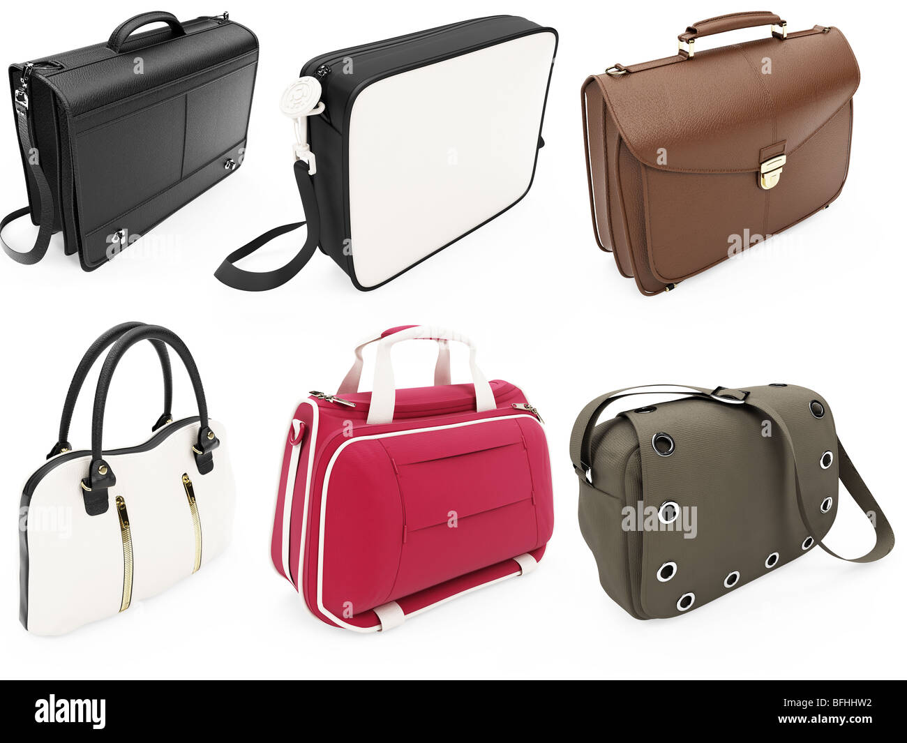 Isolated collection of handbags over white background Stock Photo - Alamy