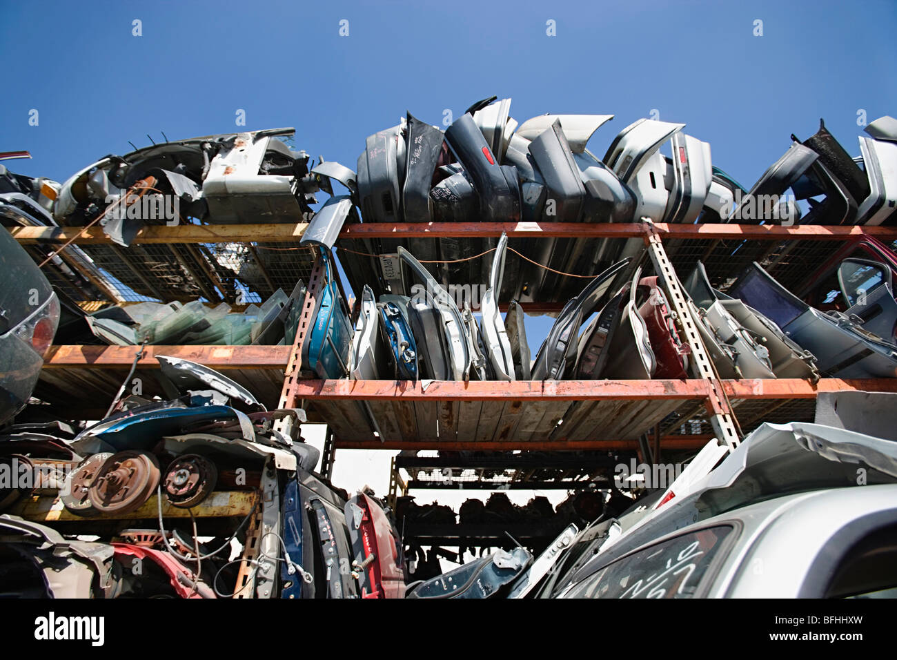 Car parts in Junkyard Stock Photo Alamy