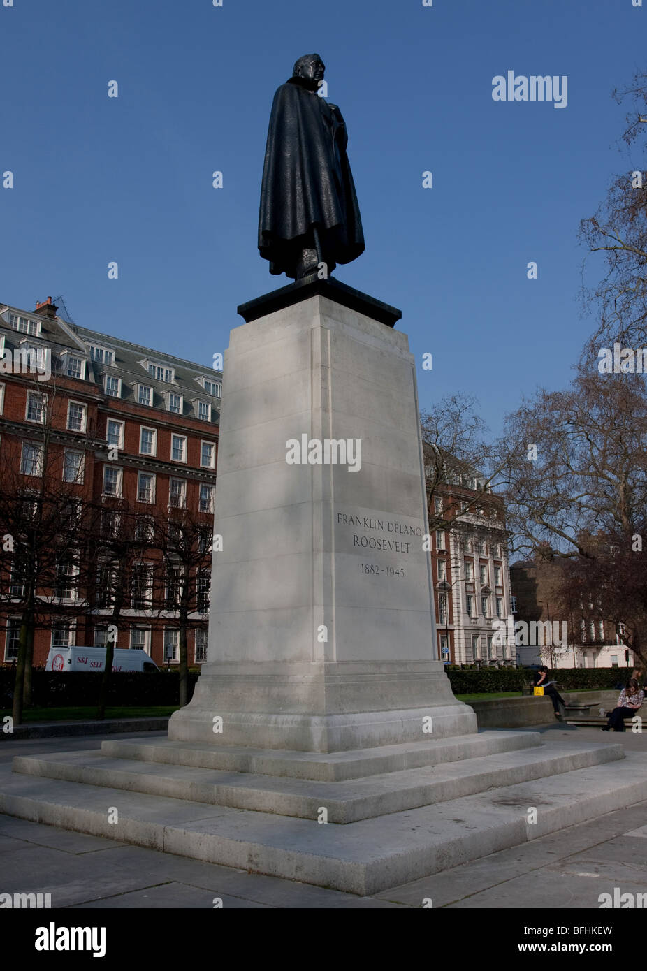 Statue of Franklin Delano Roosevelt, Grosvenor Square,London W1, England. Stock Photo