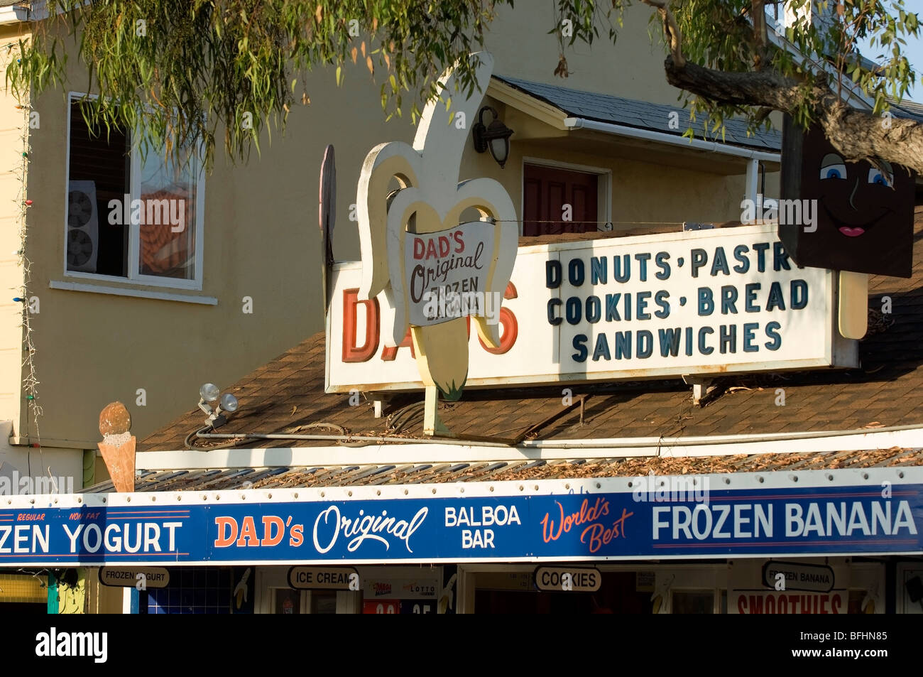Dads original frozen banana ice cream stand hires stock photography