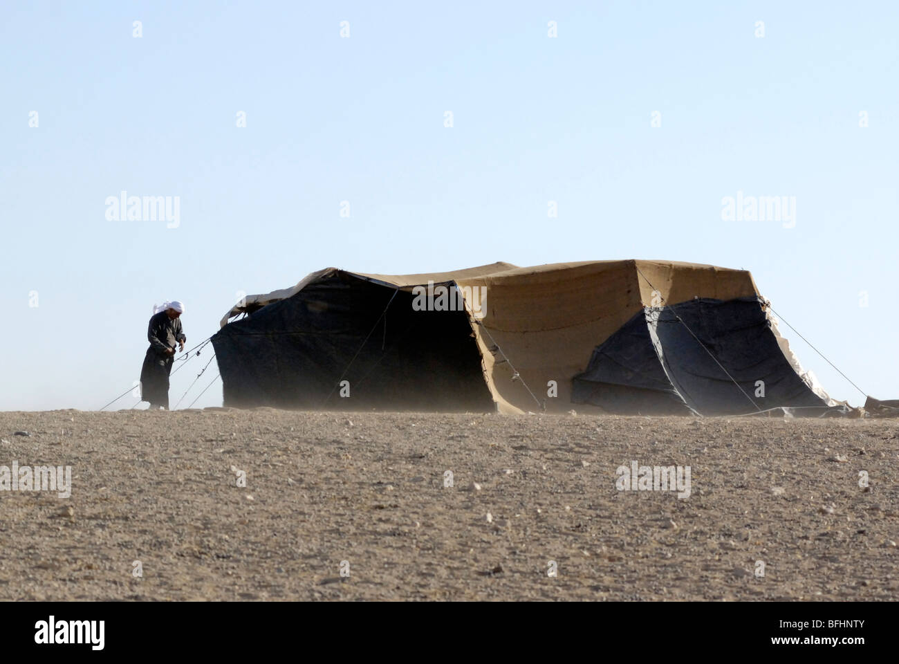 Israel, Negev Desert, Bedouin man in his tent Stock Photo
