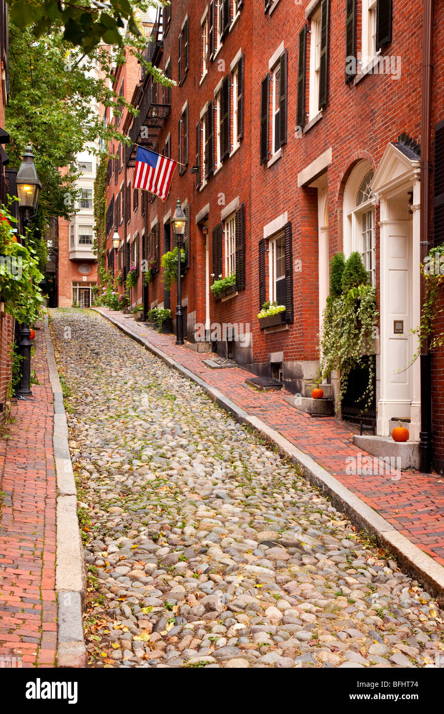 Casas De Cidade Em Beacon Hill Foto de Stock - Imagem de flores, natalia:  42799246