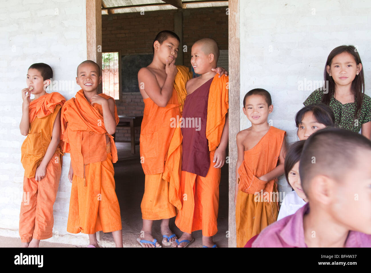 students at a rural Myanmar school Stock Photo