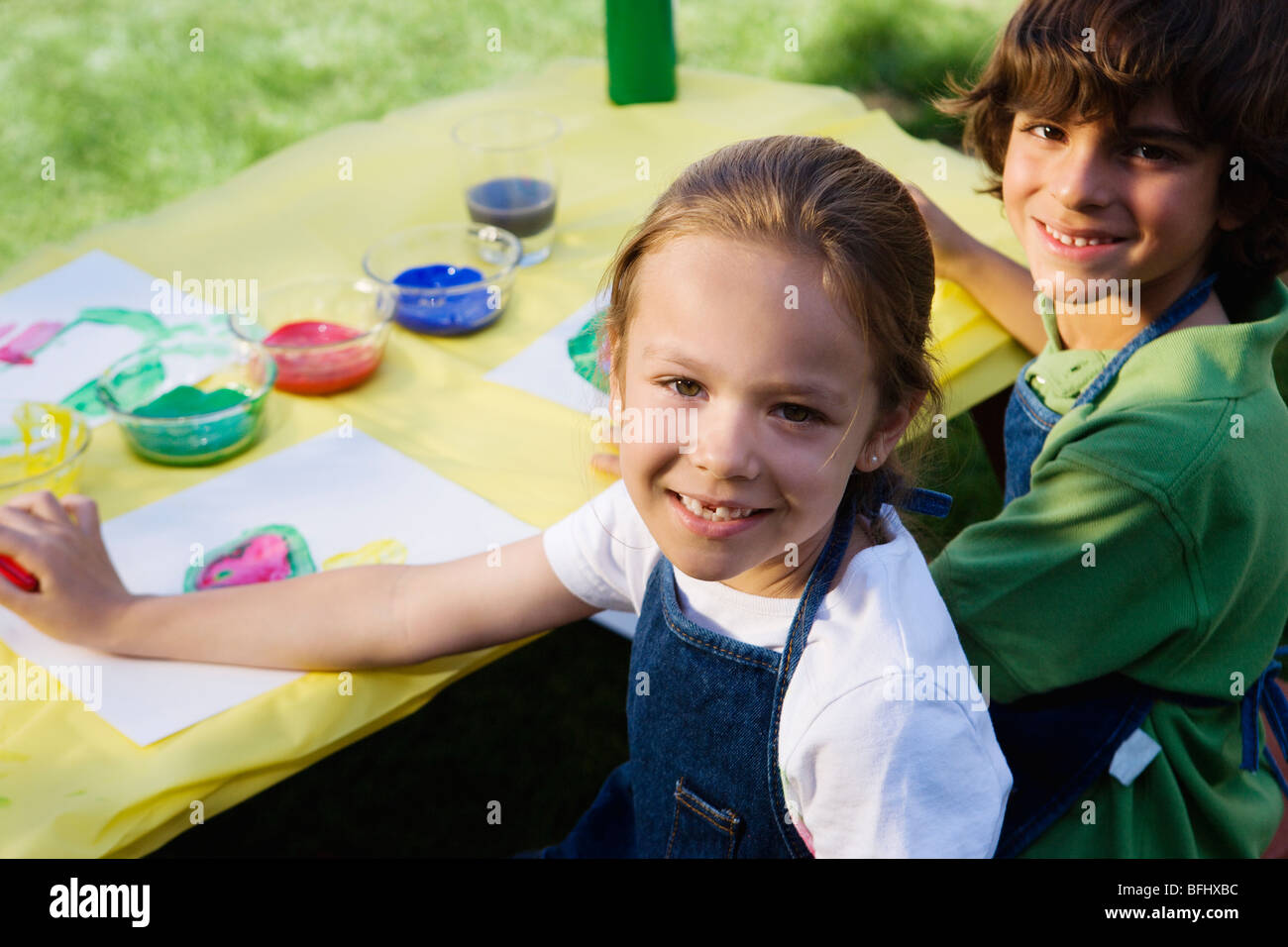 Child paint outside hi-res stock photography and images - Alamy