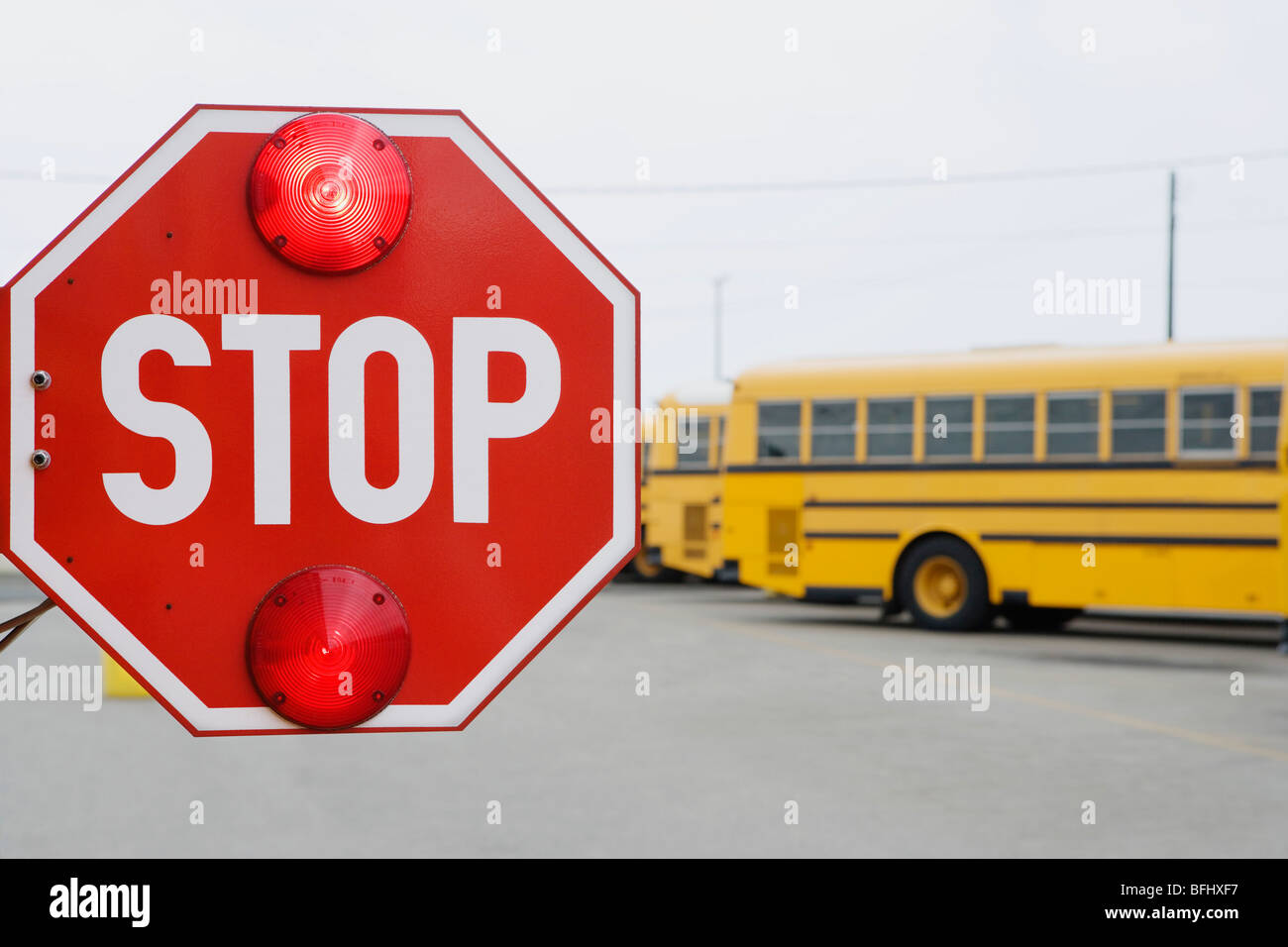 Stop Sign on School Bus Stock Photo Alamy
