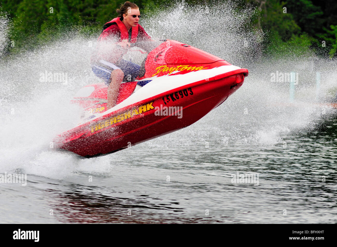 Personal Watercraft on Shawnigan Lake, BC. Stock Photo