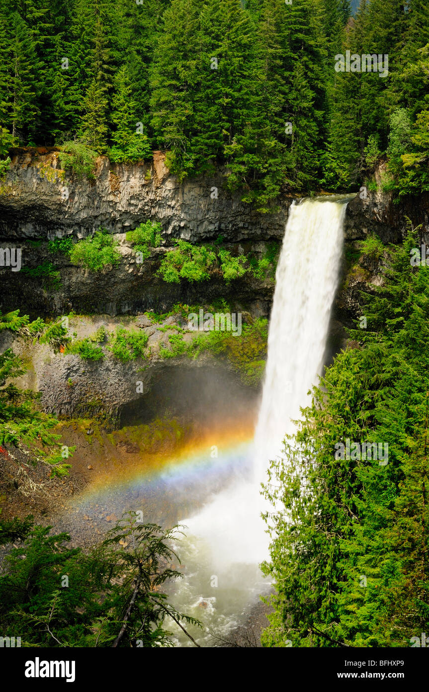 Brandywine Falls with rainbow at Brandywine Falls Provincial Park between Squamish and Whistler