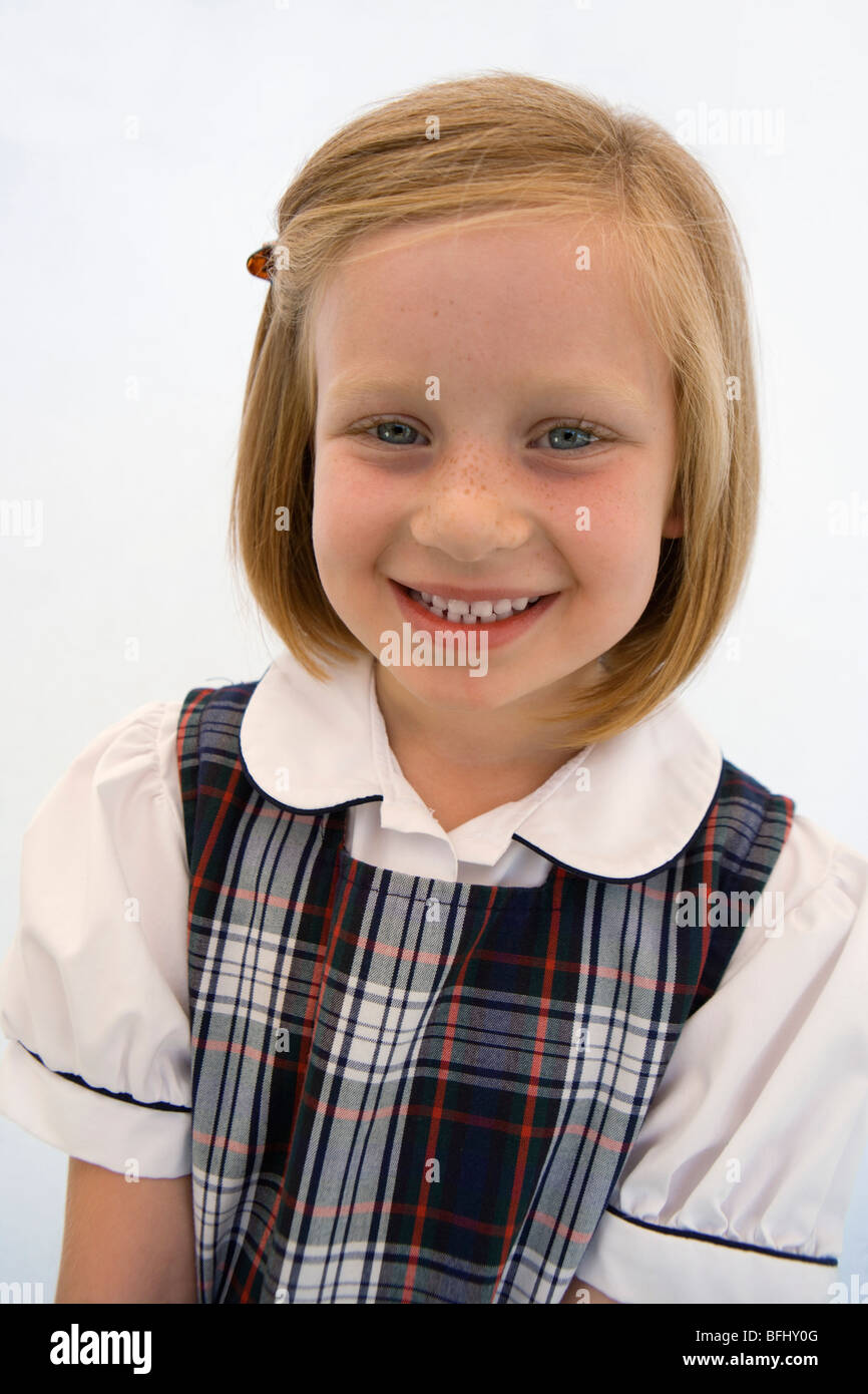 Girl Wearing School Uniform Stock Photo