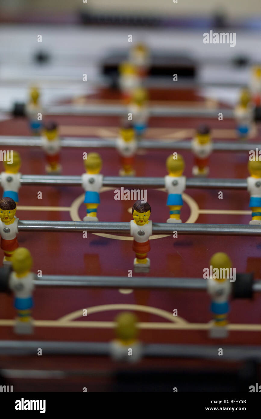 Close-up of a team of foosball players, Japan Stock Photo