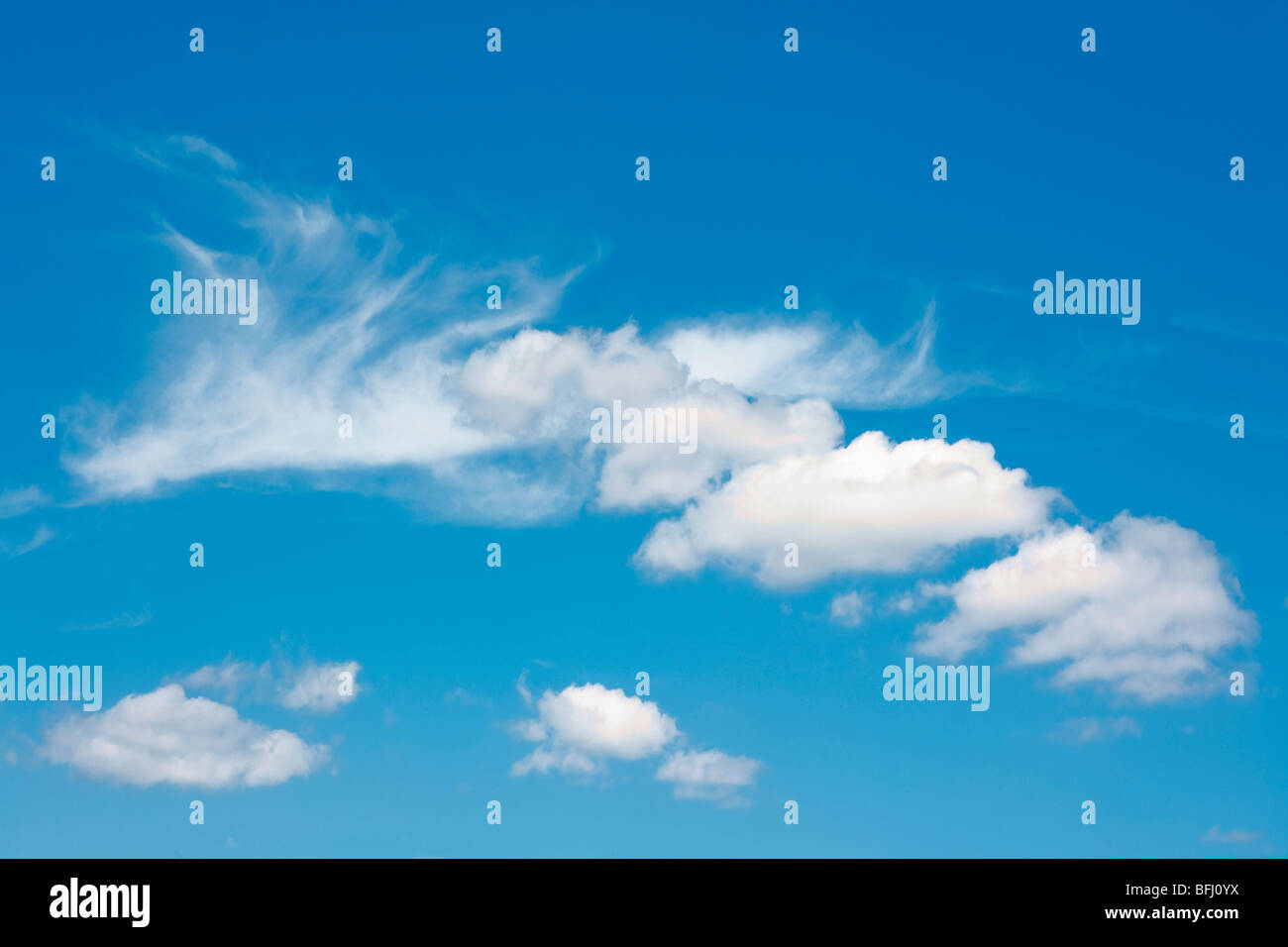 beautiful blue summer sky with fluffy white clouds Stock Photo - Alamy