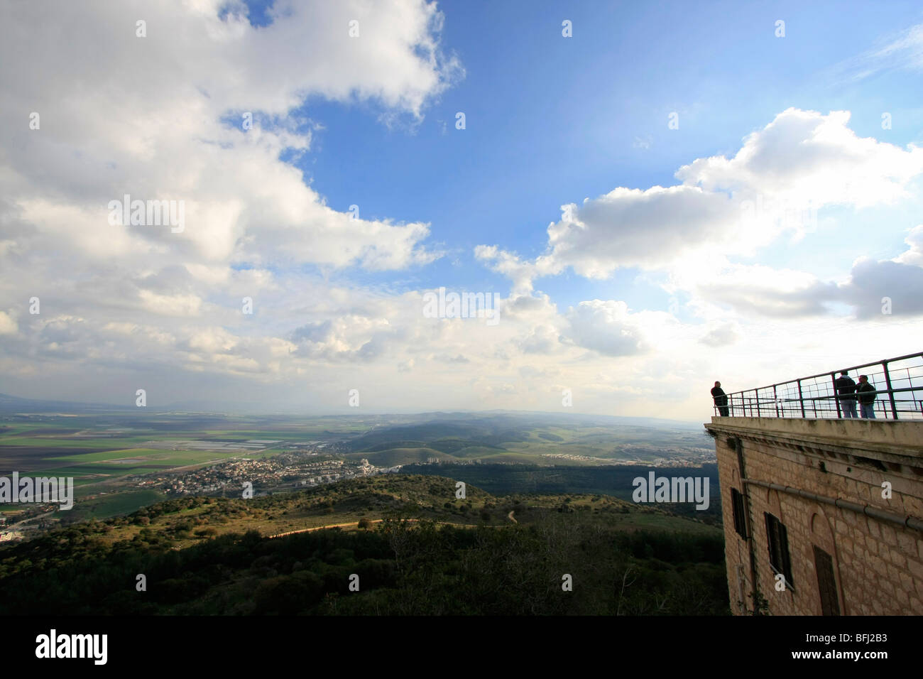 Israel, Mount Carmel. The view of Jezreel valley from the Carmelite