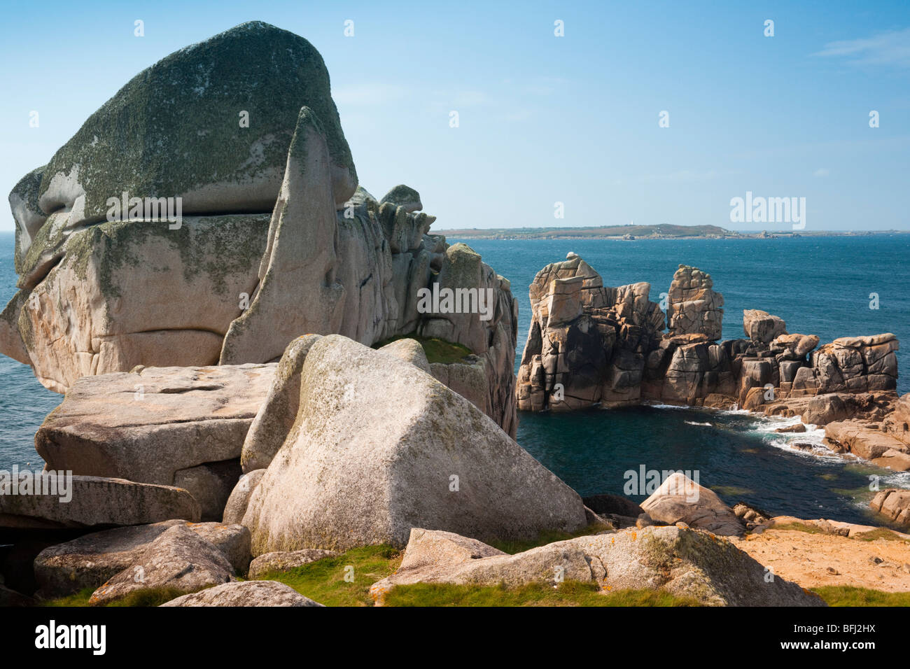 Tooth Rock and Peninnis Head, St.Mary's, Isles of Scilly Stock Photo