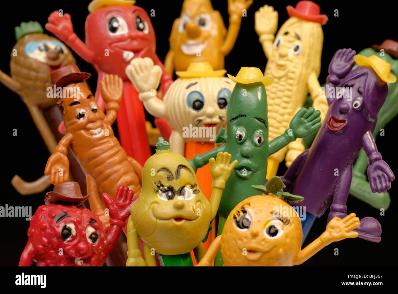 Many Toppers Pencil tops toppers Stock Photo - Alamy