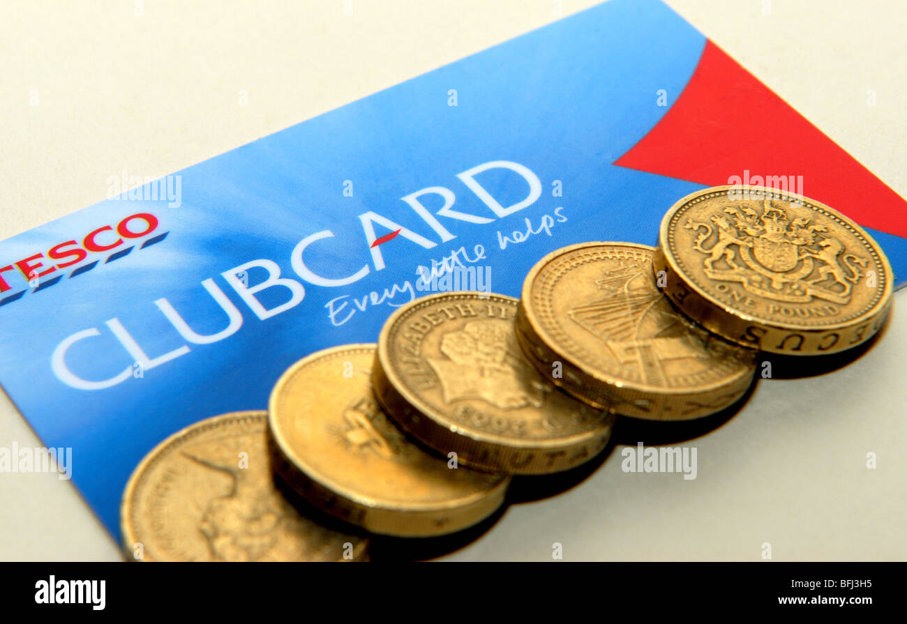 Tesco clubcard and money generic image to illustrate money saving on your shopping Stock Photo