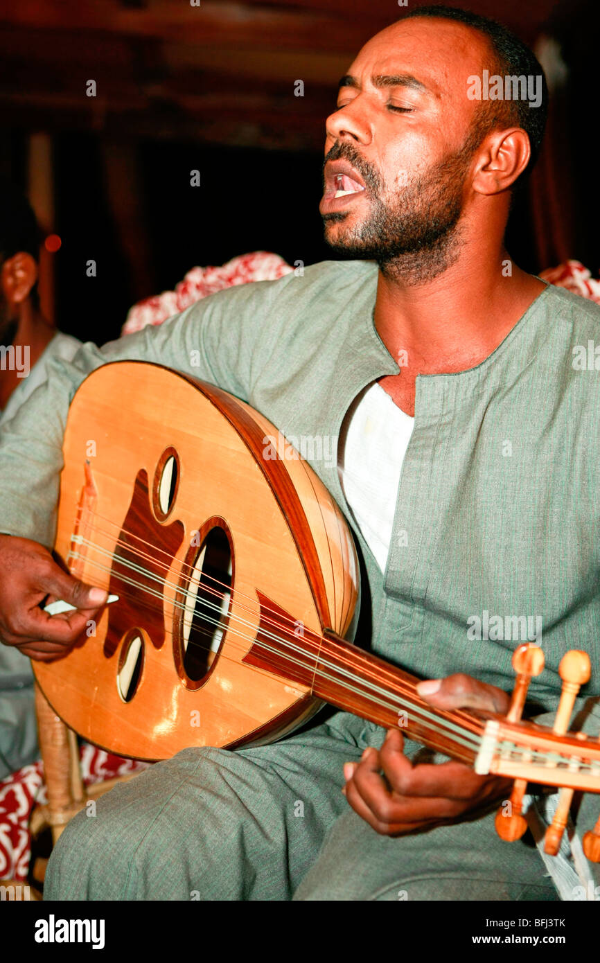Traditional musicians at Edfu, Egypt Stock Photo Alamy