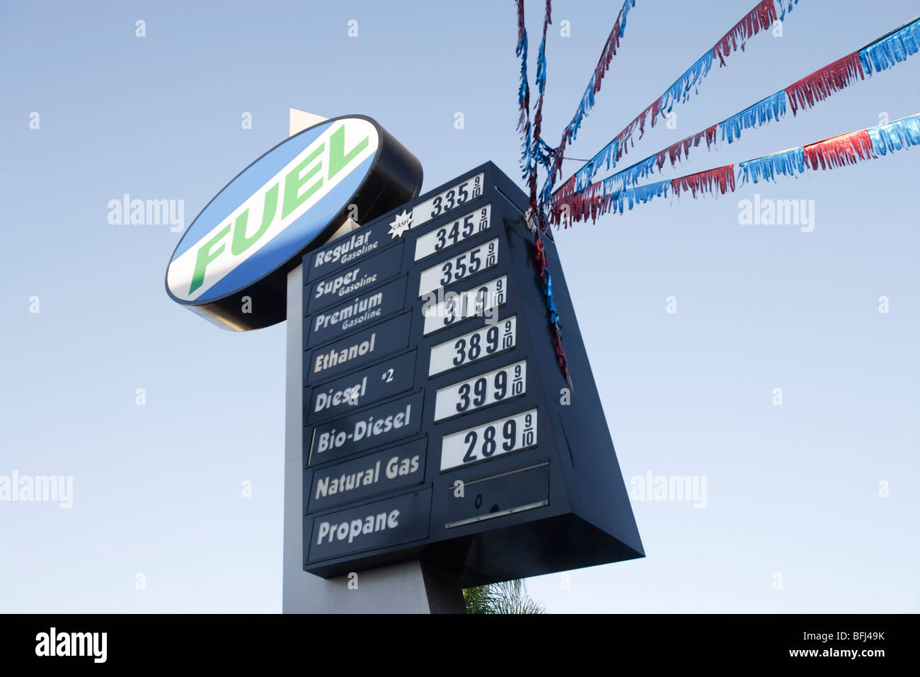 Gas station sign Stock Photo