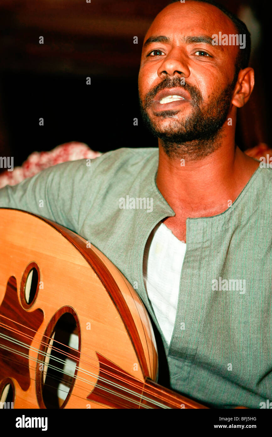 Traditional musicians at Edfu, Egypt Stock Photo Alamy