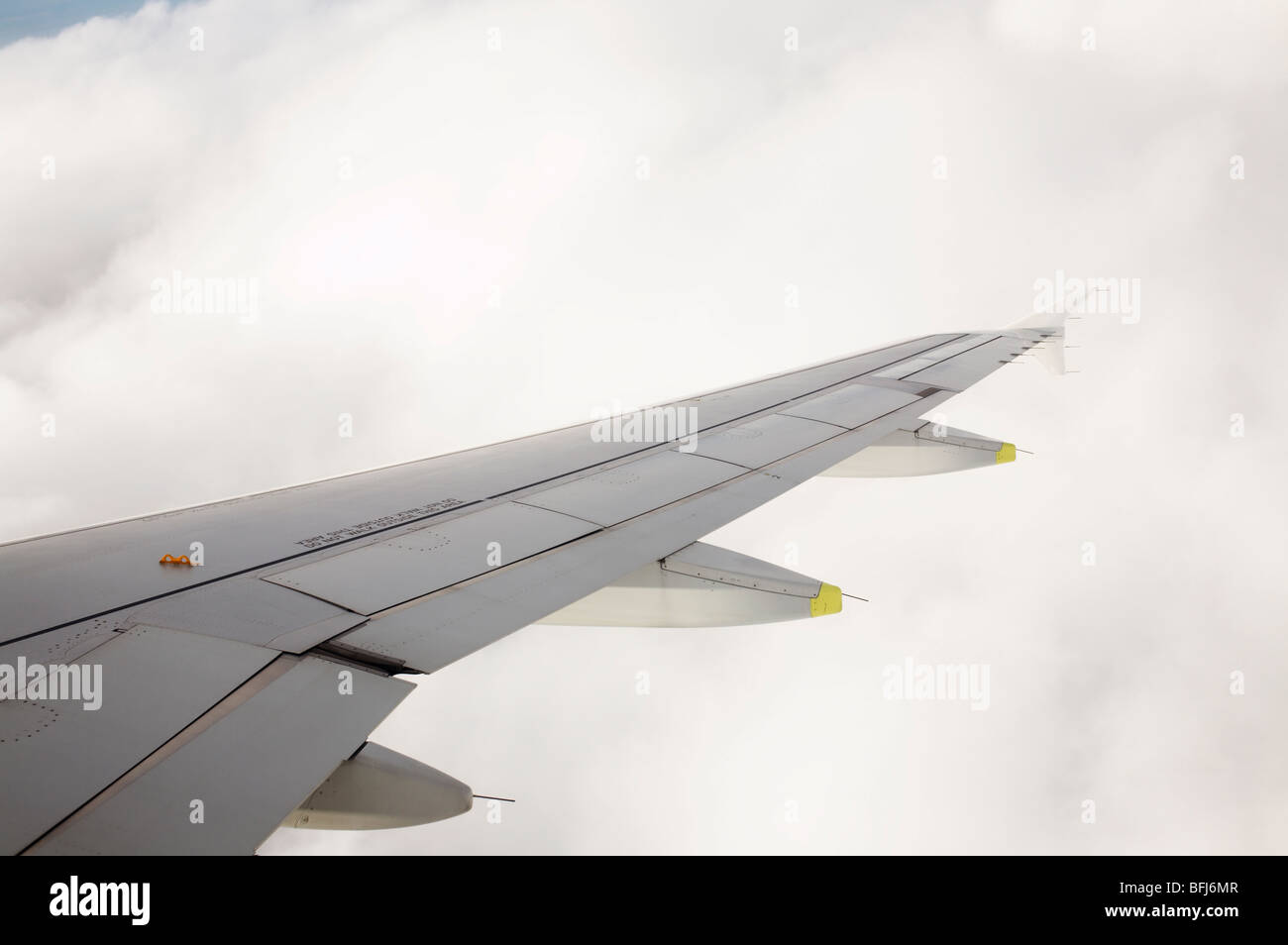 A wing on an aeroplane, France. Stock Photo