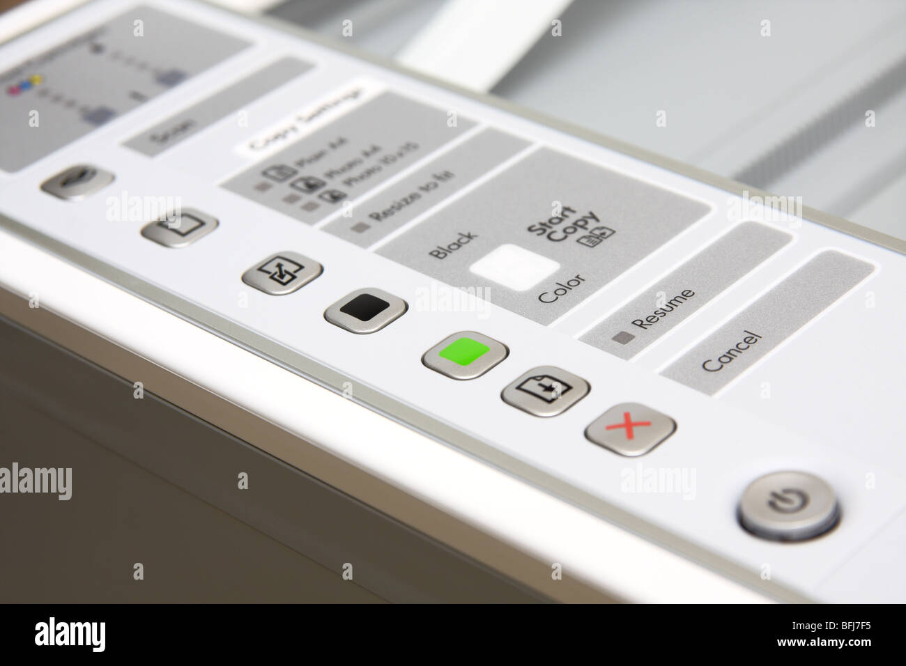 All-in-one printer, scanner, copier. Control view close-up. Stock Photo