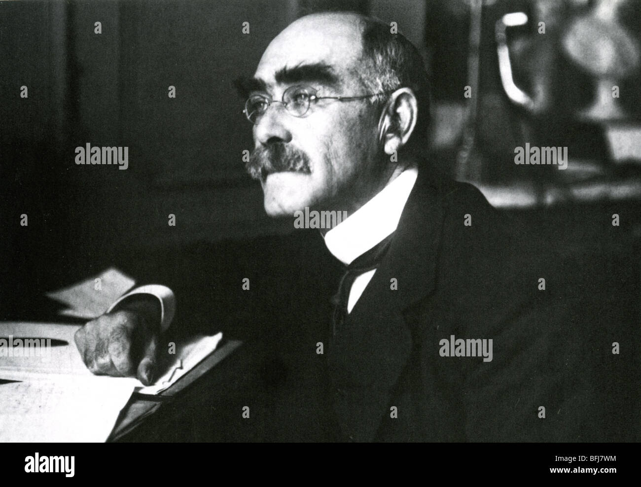 RUDYARD KIPLING  (1865-1936) English writer awarded the Nobel Prize for Literature in 1907 Stock Photo