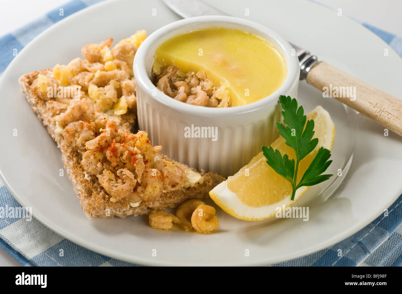 Potted shrimps Stock Photo