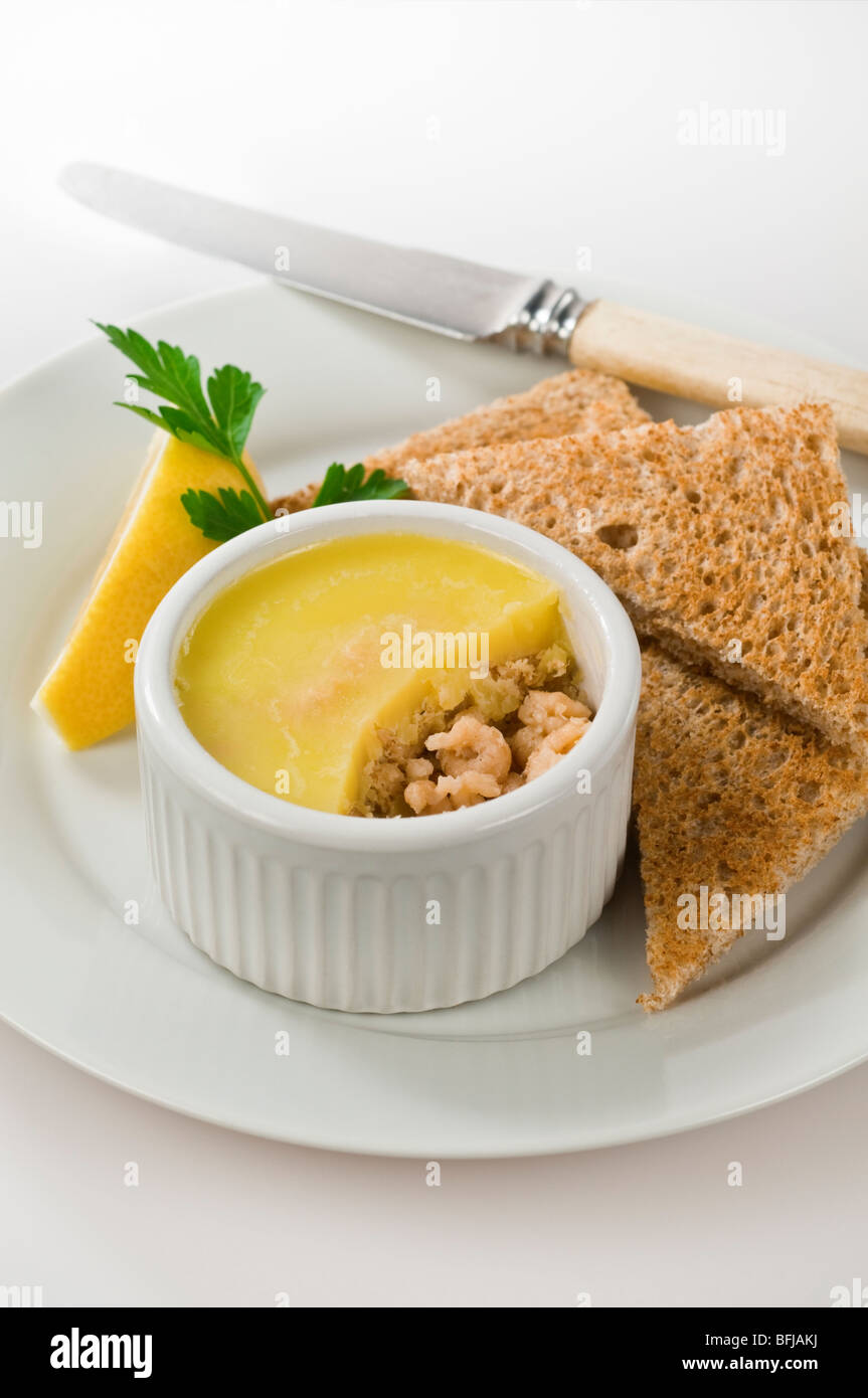 Potted shrimps Stock Photo