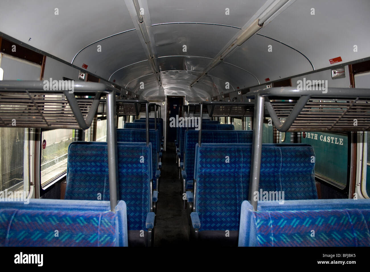 Interior of a restored railway carriage Stock Photo - Alamy