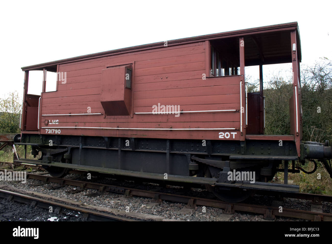 Restored LMS Guards Van on the Valley Railway Stock Photo Alamy